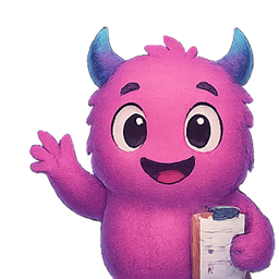 The Little Monsters mascot, waving